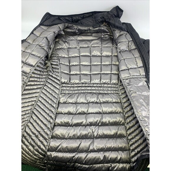 BOGO Calvin Klein Packable Lightweight Premium Down Jacket Hooded Black Puffer M - Picture 10 of 14